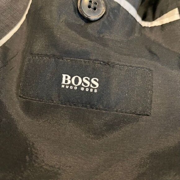 Hugo Boss 100% Virgin Wool Suit Jacket The Jam75/Sharp3 Charcoal Blend Size 38R - Picture 8 of 13